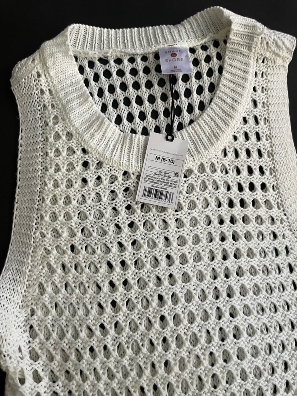 Shade & Shore Open-Weave Crochet swim cover up- White